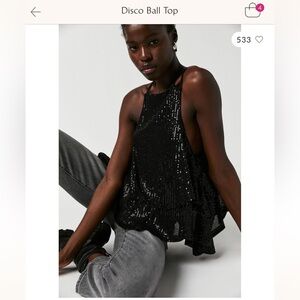 Free People Disco Ball Sequin Tank Top size l